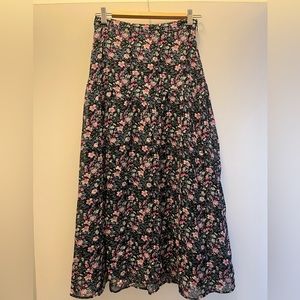 & Other Stories black printer midi skirt